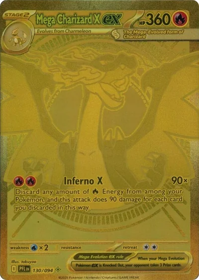 Mega Charizard X ex gold-etch Pokémon card