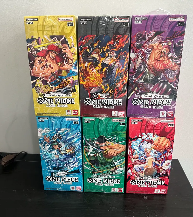 One Piece Card Game starter decks ST-31 through ST-36 in stock